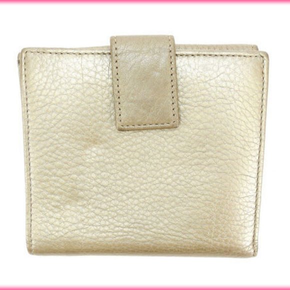 Gucci Wallet Purse Folding wallet Gold Woman Authentic Used - Picture 1 of 4